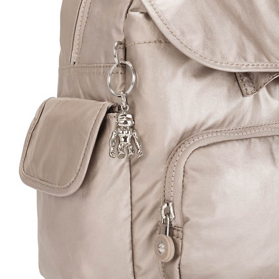 Kipling City Pack Mini Metallic Rugzak Beige | NL 1724HA